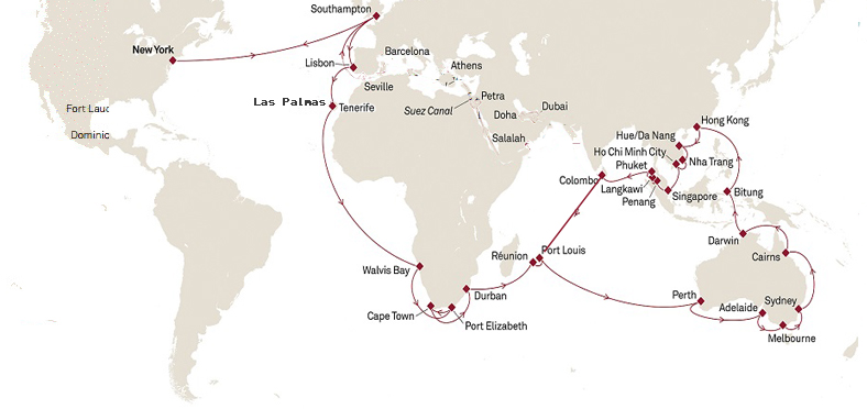 Daniels World Cruise Map 01